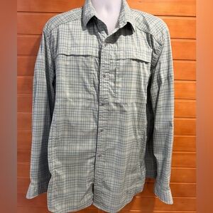 REI Green Plaid Casual Button Down Shirt outdoor hiking - men’s XL
